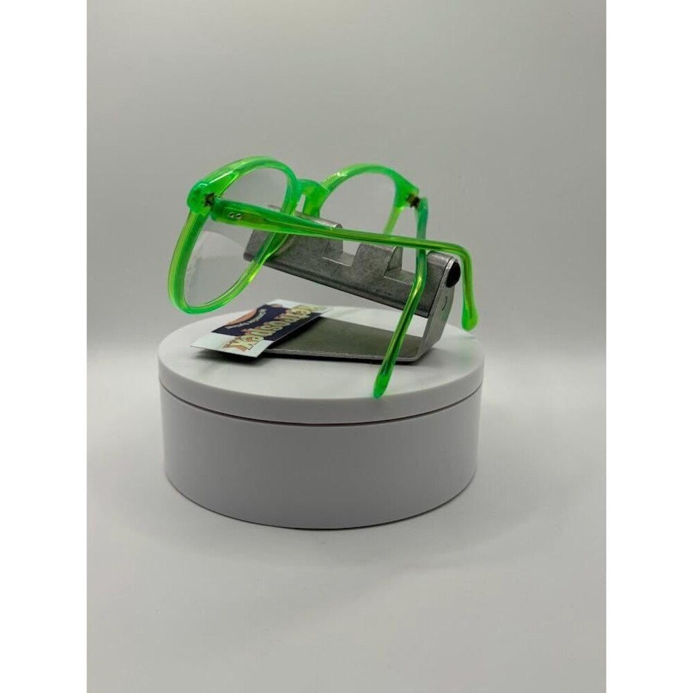 NEW Vintage Eyeglasses | Non RX | Preppy 90s Style Clear Lens | Neon Green #648 - Picture 7 of 8